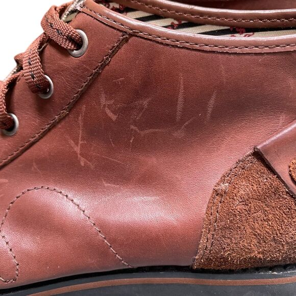 LONDON UNDERGROUND Punk Ankle Boots Lace Up Oil Rubbed Brown Leather Chunky Sole - Picture 6 of 11